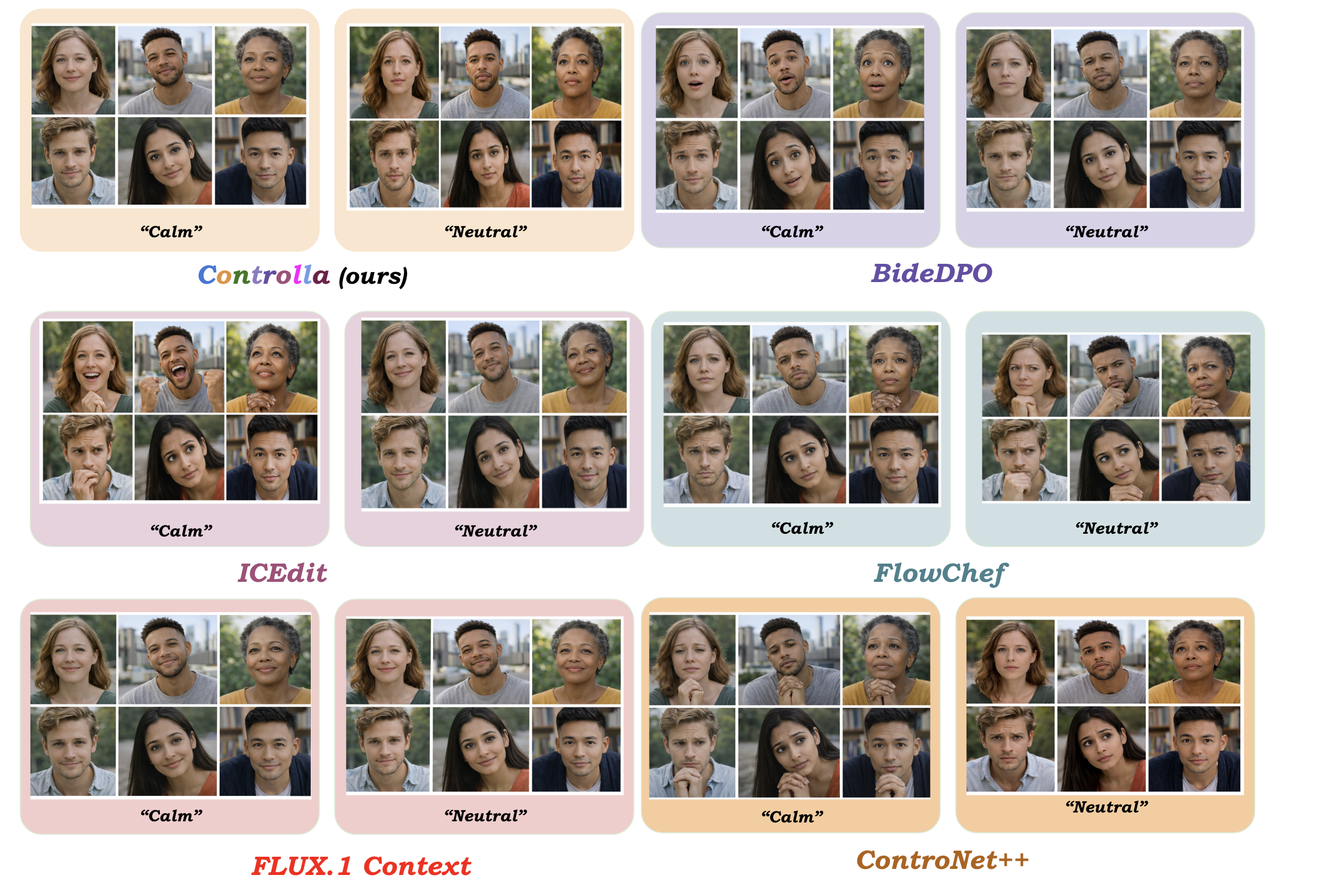 Challenging cases involving visually similar expressions.