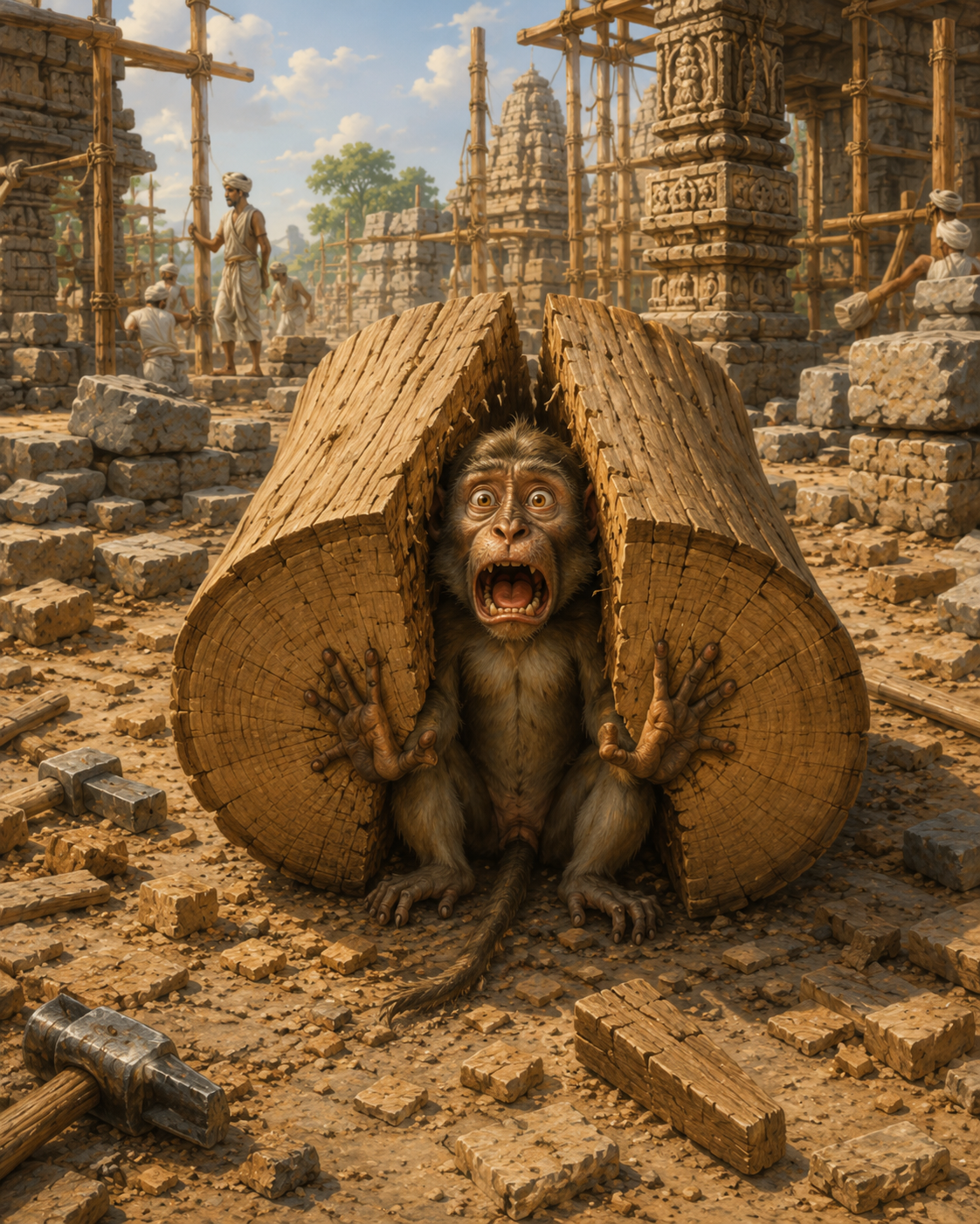 The Monkey and the Wedge — scene 5