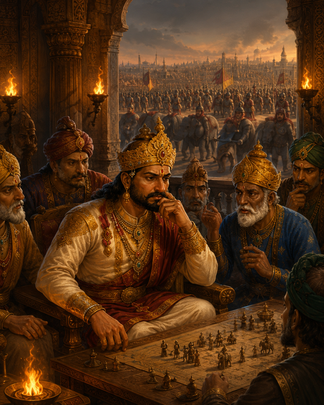 The Stratagem of King Puṇyasena — scene 1